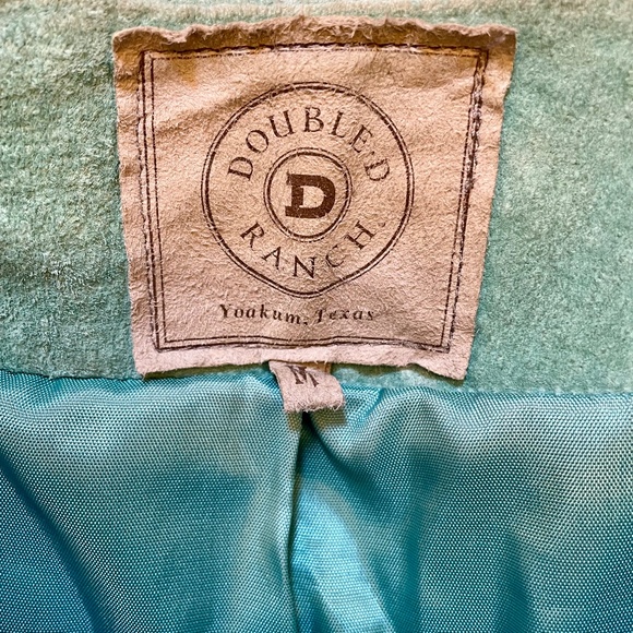 Vintage Turquoise Suede Jacket with Turquoise Cabochons - Picture 4 of 7